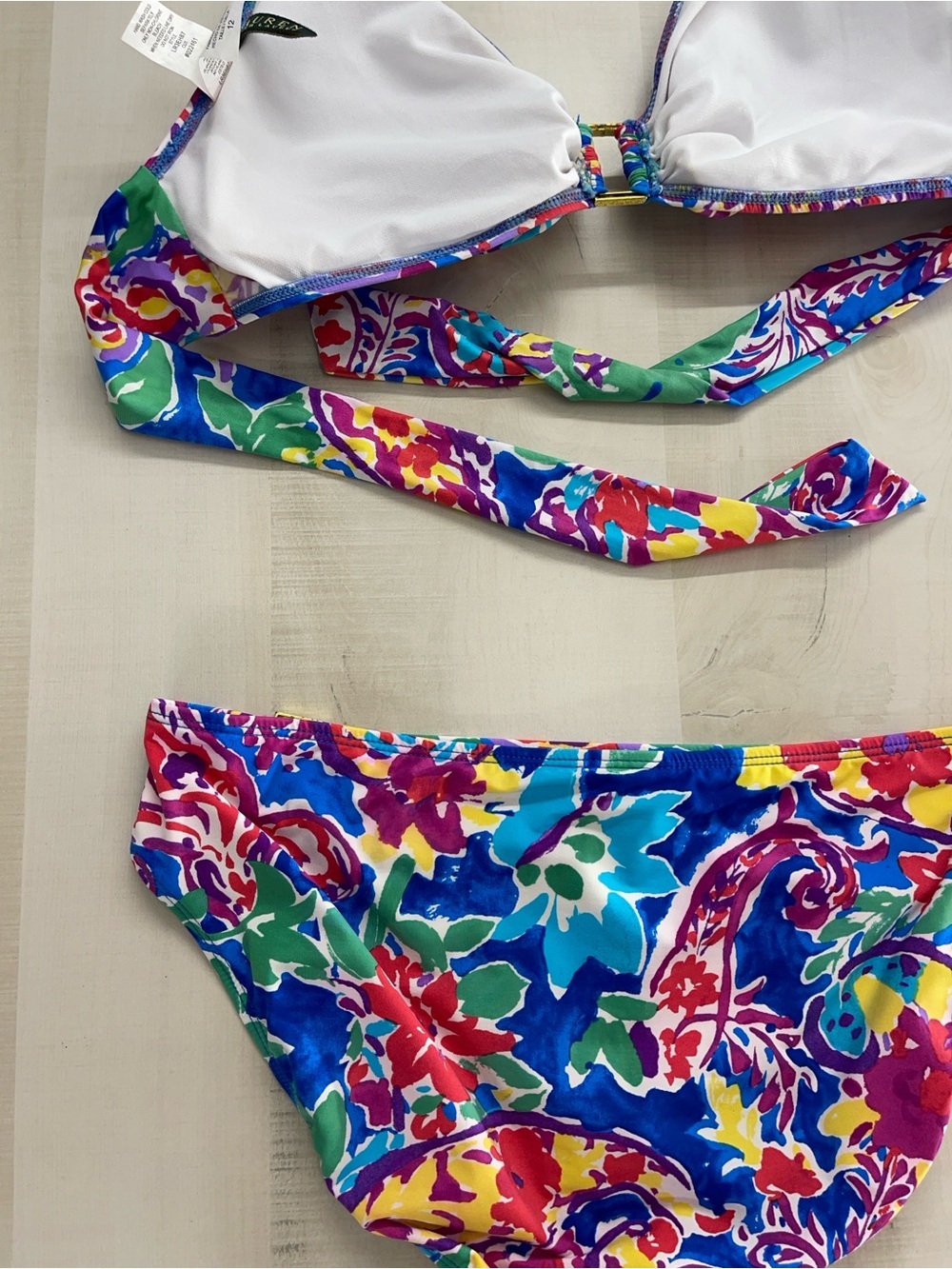 LAUREN RALPH LAUREN printed colorful bikini set halter 12 sexy vacation - Picture 6 of 7